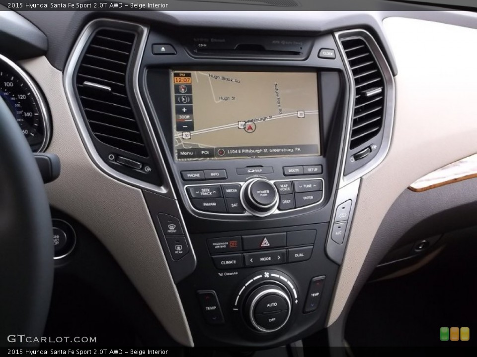 Beige Interior Controls for the 2015 Hyundai Santa Fe Sport 2.0T AWD #99407171