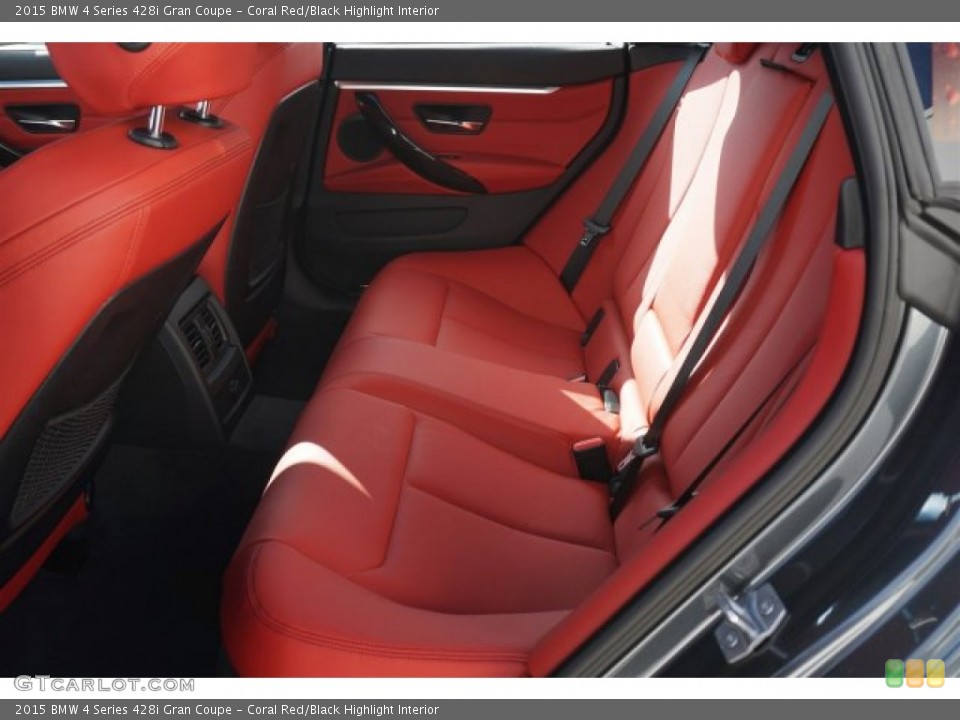 Coral Red/Black Highlight Interior Rear Seat for the 2015 BMW 4 Series 428i Gran Coupe #99409166