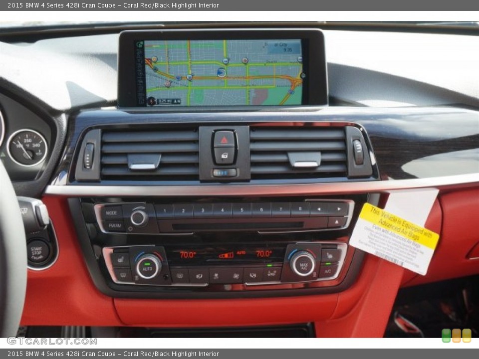 Coral Red/Black Highlight Interior Controls for the 2015 BMW 4 Series 428i Gran Coupe #99409220