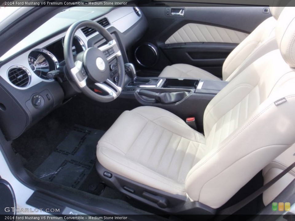 Medium Stone Interior Prime Interior for the 2014 Ford Mustang V6 Premium Convertible #99441208