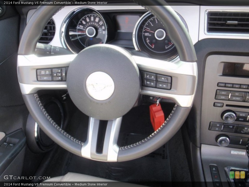 Medium Stone Interior Steering Wheel for the 2014 Ford Mustang V6 Premium Convertible #99441335