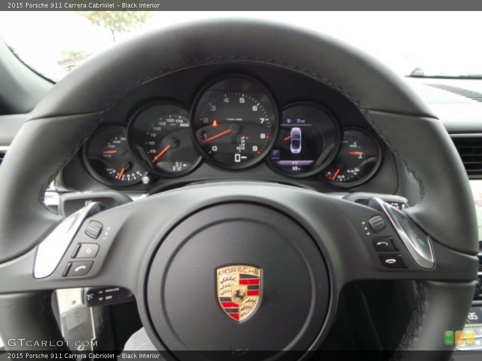 Black Interior Steering Wheel for the 2015 Porsche 911 Carrera Cabriolet #99443890