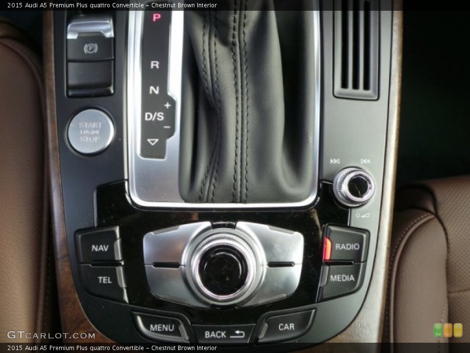 Chestnut Brown Interior Controls for the 2015 Audi A5 Premium Plus quattro Convertible #99446977