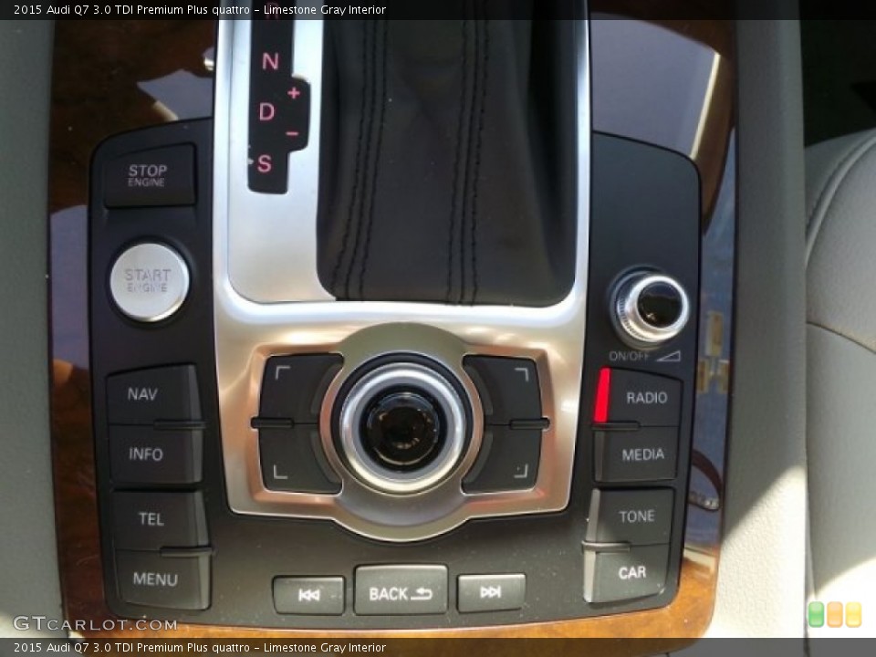 Limestone Gray Interior Controls for the 2015 Audi Q7 3.0 TDI Premium Plus quattro #99452710