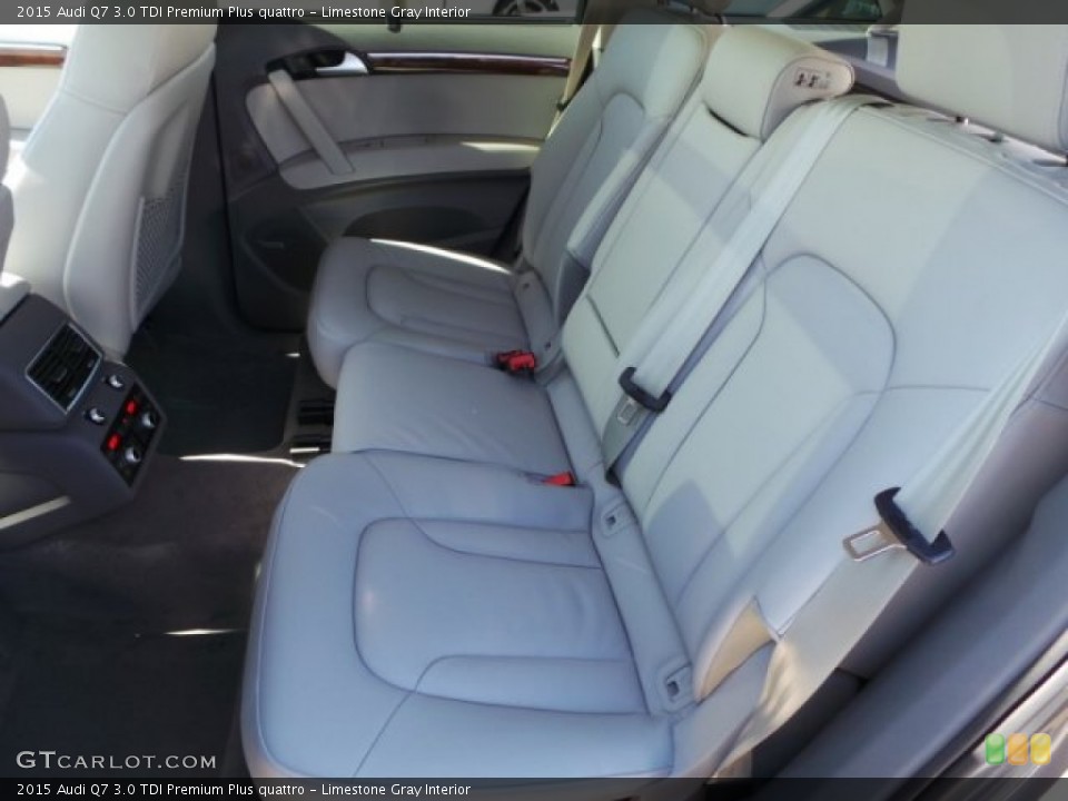 Limestone Gray Interior Rear Seat for the 2015 Audi Q7 3.0 TDI Premium Plus quattro #99452770