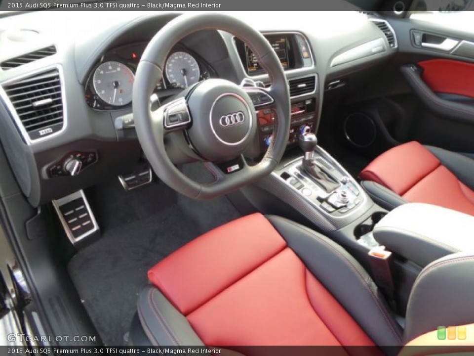 Black/Magma Red 2015 Audi SQ5 Interiors