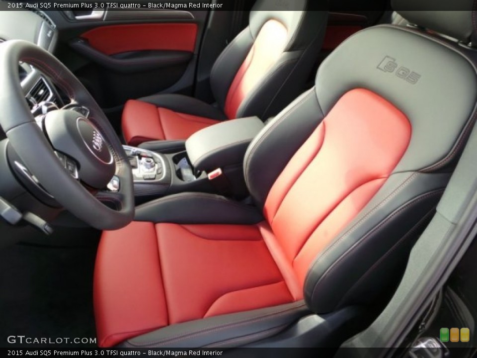 Black/Magma Red Interior Front Seat for the 2015 Audi SQ5 Premium Plus 3.0 TFSI quattro #99454414