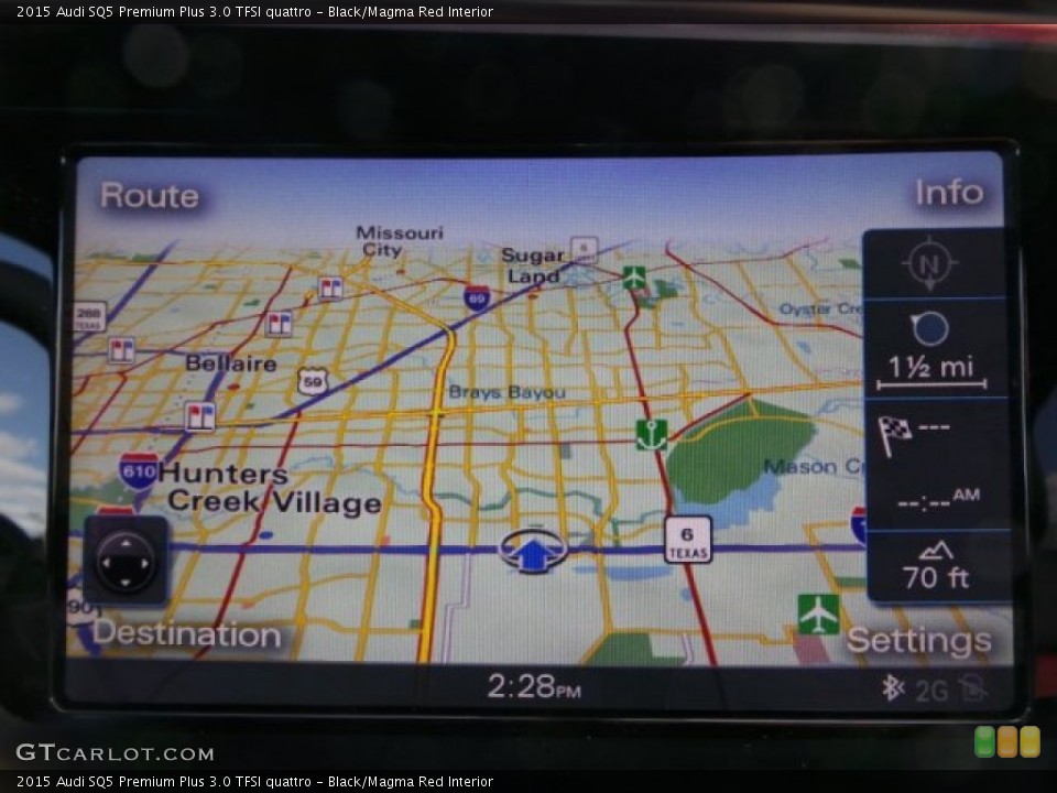 Black/Magma Red Interior Navigation for the 2015 Audi SQ5 Premium Plus 3.0 TFSI quattro #99454462