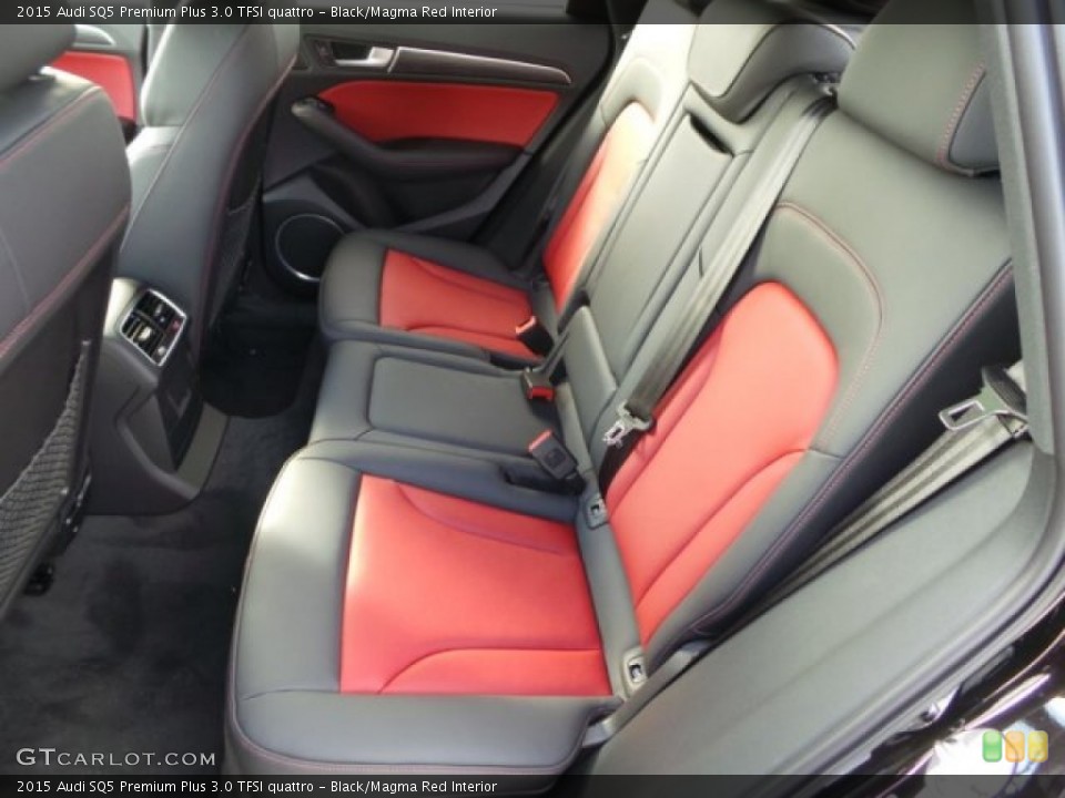 Black/Magma Red Interior Rear Seat for the 2015 Audi SQ5 Premium Plus 3.0 TFSI quattro #99454543