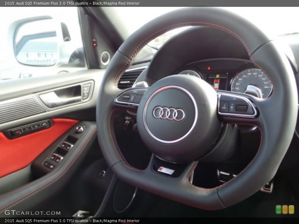 Black/Magma Red Interior Steering Wheel for the 2015 Audi SQ5 Premium Plus 3.0 TFSI quattro #99454555