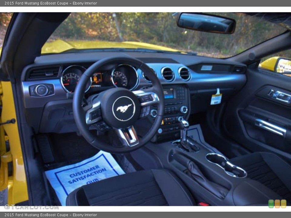 Ebony Interior Prime Interior for the 2015 Ford Mustang EcoBoost Coupe #99501142