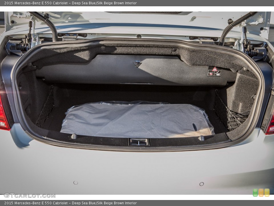 Deep Sea Blue/Silk Beige Brown Interior Trunk for the 2015 Mercedes-Benz E 550 Cabriolet #99508543