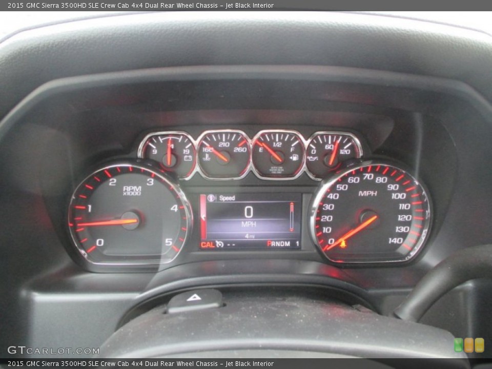 Jet Black Interior Gauges for the 2015 GMC Sierra 3500HD SLE Crew Cab 4x4 Dual Rear Wheel Chassis #99520216