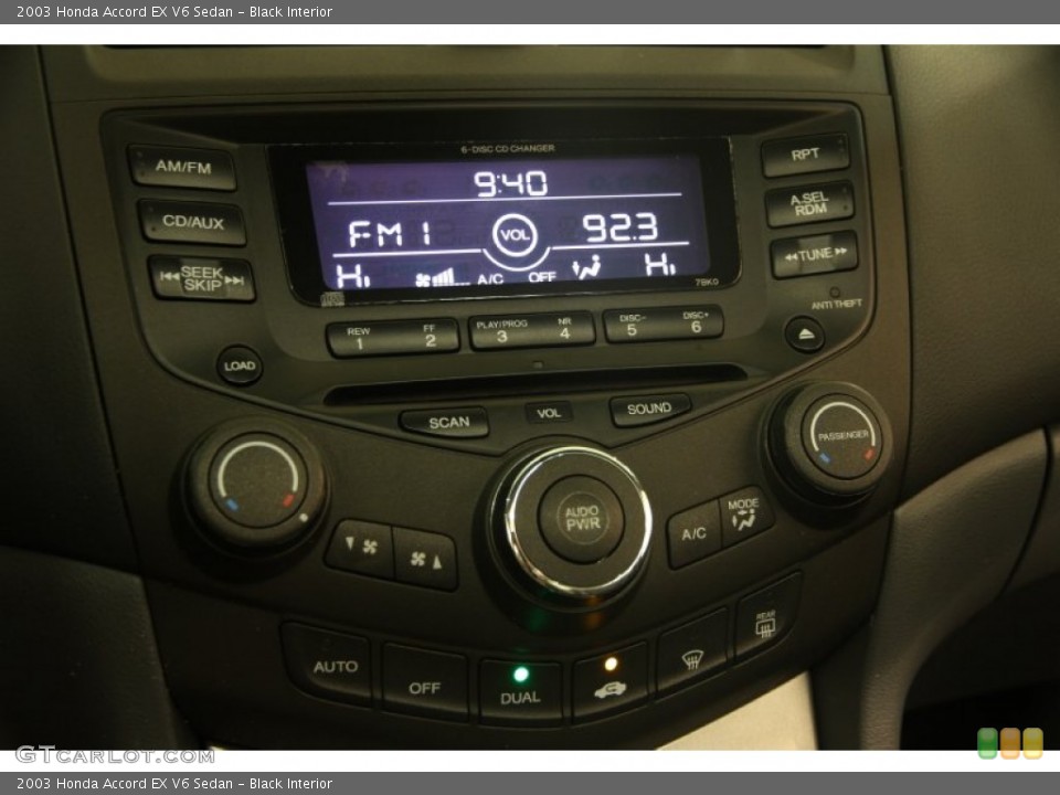 Black Interior Controls for the 2003 Honda Accord EX V6 Sedan #99559792