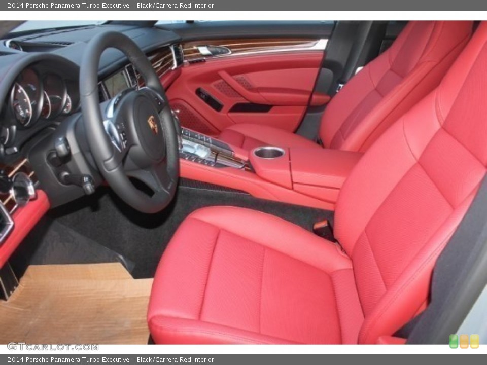 Black/Carrera Red Interior Front Seat for the 2014 Porsche Panamera Turbo Executive #99578950