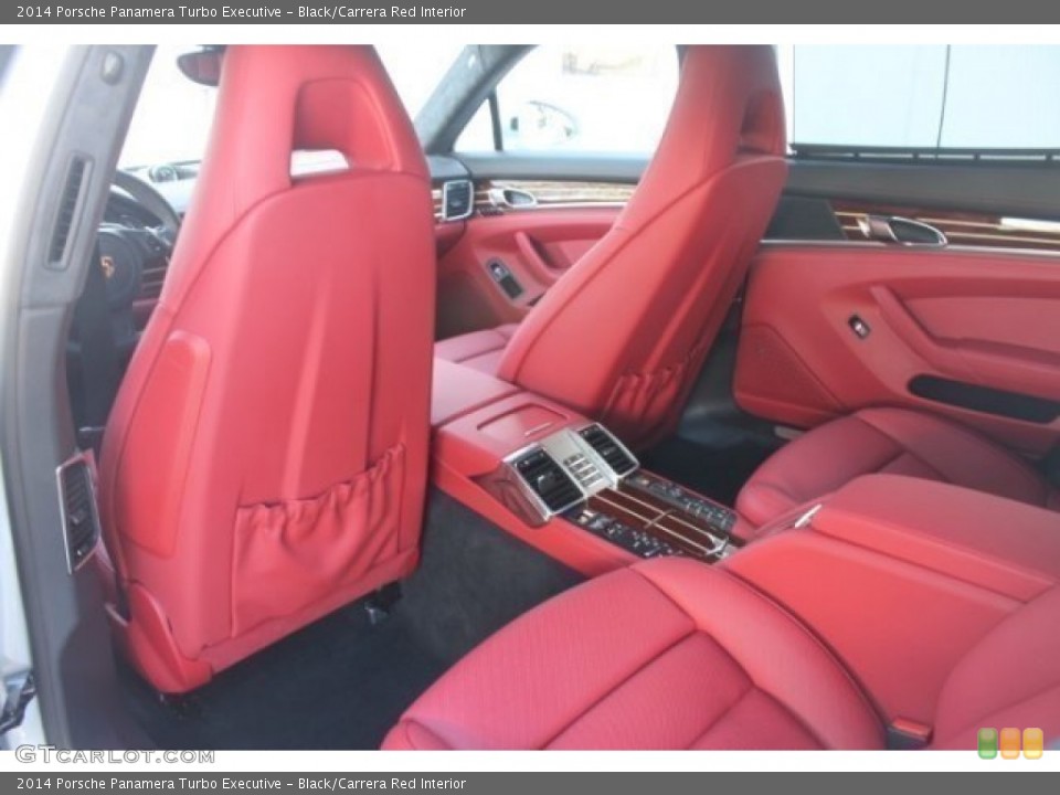 Black/Carrera Red Interior Rear Seat for the 2014 Porsche Panamera Turbo Executive #99579439