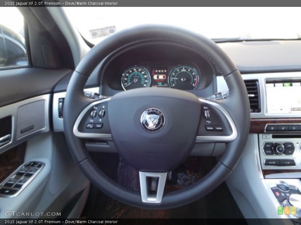 Dove/Warm Charcoal Interior Steering Wheel for the 2015 Jaguar XF 2.0T Premium #99587260