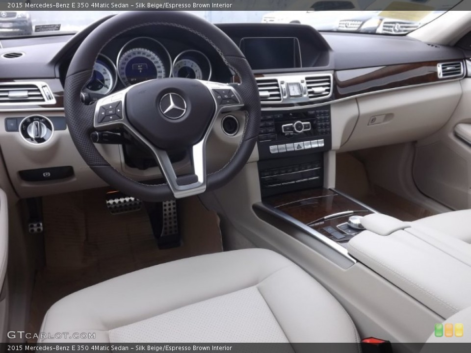 Silk Beige/Espresso Brown Interior Photo for the 2015 Mercedes-Benz E 350 4Matic Sedan #99594178
