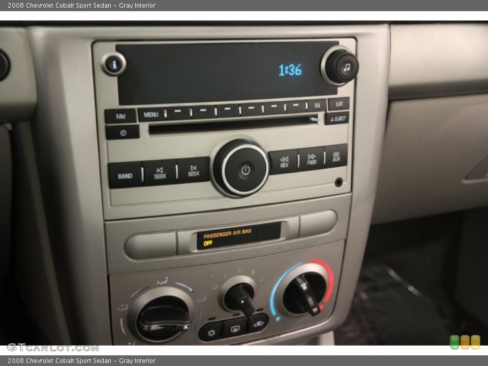 Gray Interior Controls for the 2008 Chevrolet Cobalt Sport Sedan #99600183