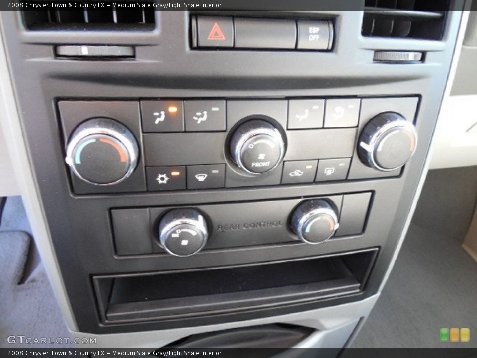 Medium Slate Gray/Light Shale Interior Controls for the 2008 Chrysler Town & Country LX #99607602