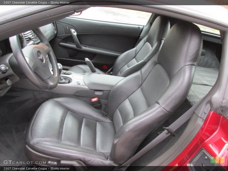Ebony Interior Front Seat for the 2007 Chevrolet Corvette Coupe #99610728