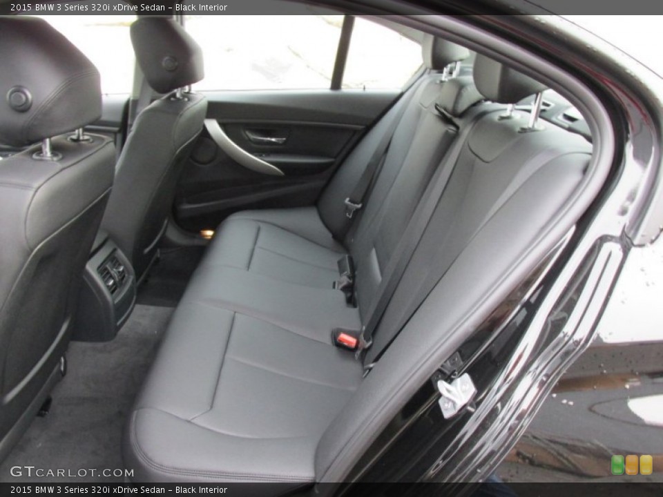 Black Interior Rear Seat for the 2015 BMW 3 Series 320i xDrive Sedan #99637613