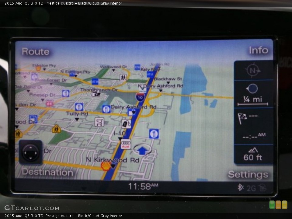 Black/Cloud Gray Interior Navigation for the 2015 Audi Q5 3.0 TDI Prestige quattro #99701444
