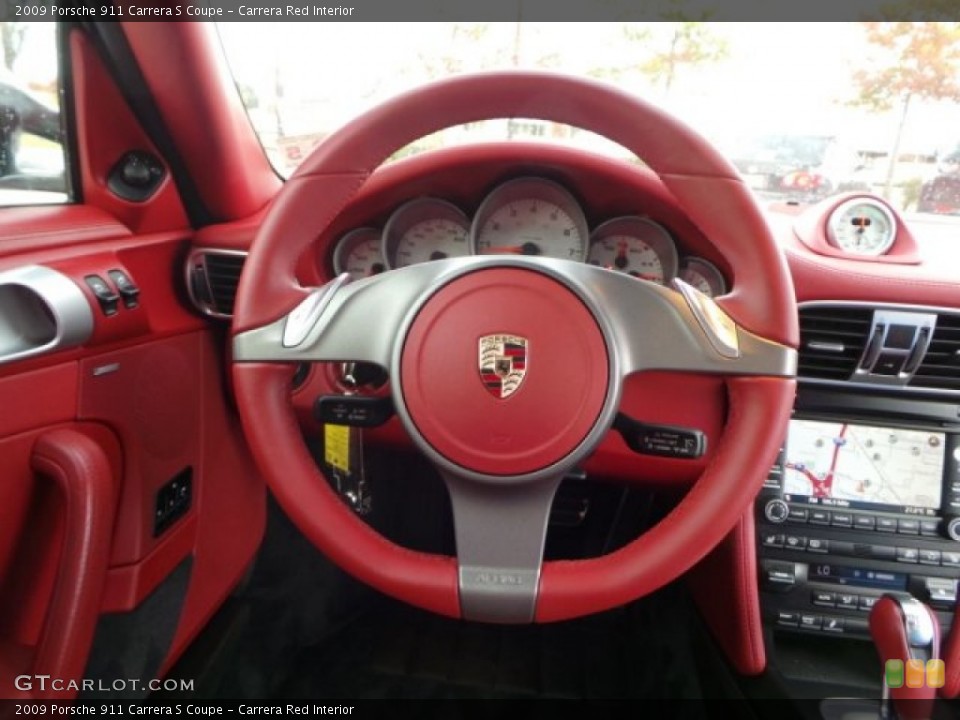 Carrera Red Interior Steering Wheel for the 2009 Porsche 911 Carrera S Coupe #99720571