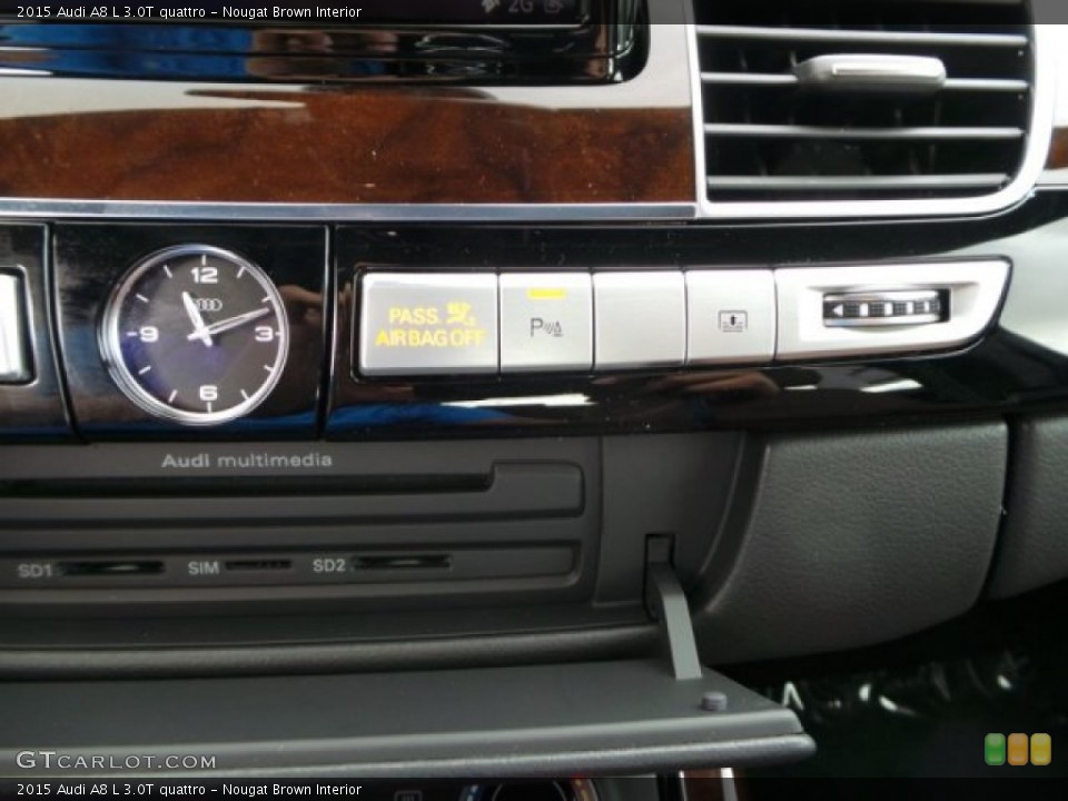Nougat Brown Interior Controls for the 2015 Audi A8 L 3.0T quattro #99726664