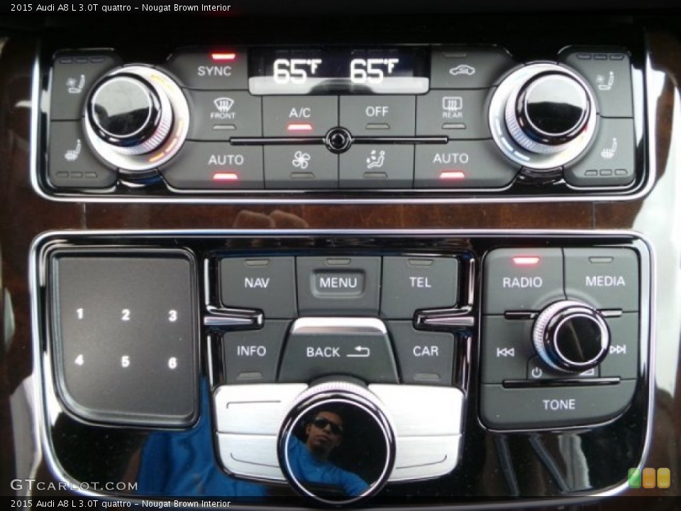 Nougat Brown Interior Controls for the 2015 Audi A8 L 3.0T quattro #99726691