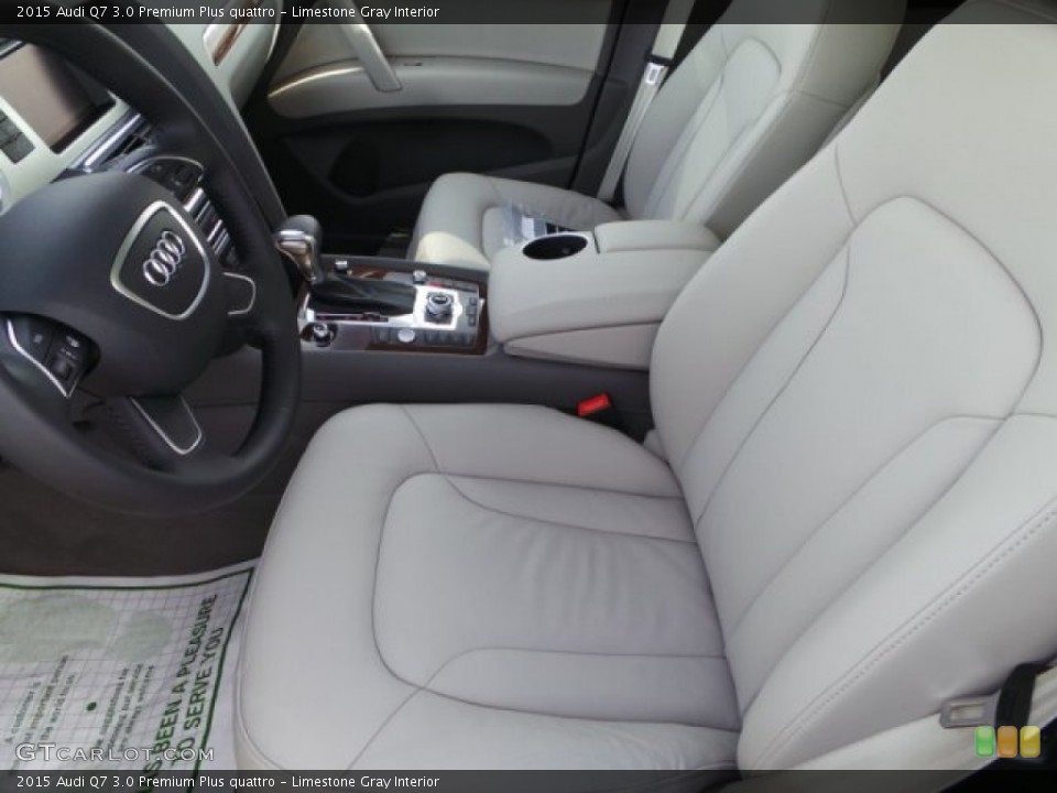 Limestone Gray Interior Front Seat for the 2015 Audi Q7 3.0 Premium Plus quattro #99727402