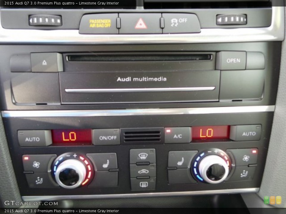 Limestone Gray Interior Controls for the 2015 Audi Q7 3.0 Premium Plus quattro #99727537