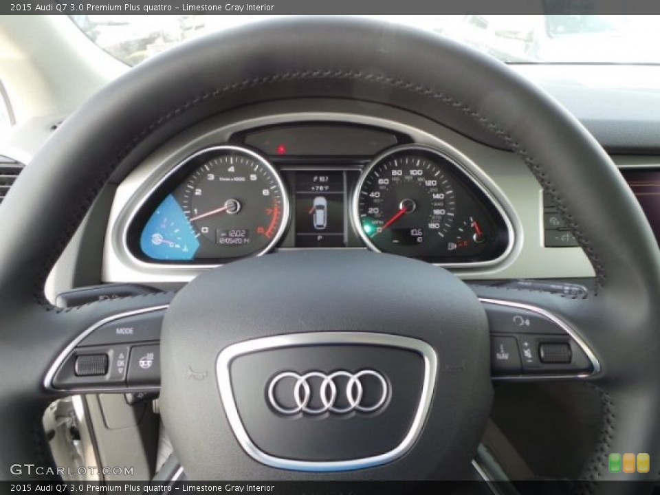 Limestone Gray Interior Steering Wheel for the 2015 Audi Q7 3.0 Premium Plus quattro #99727570