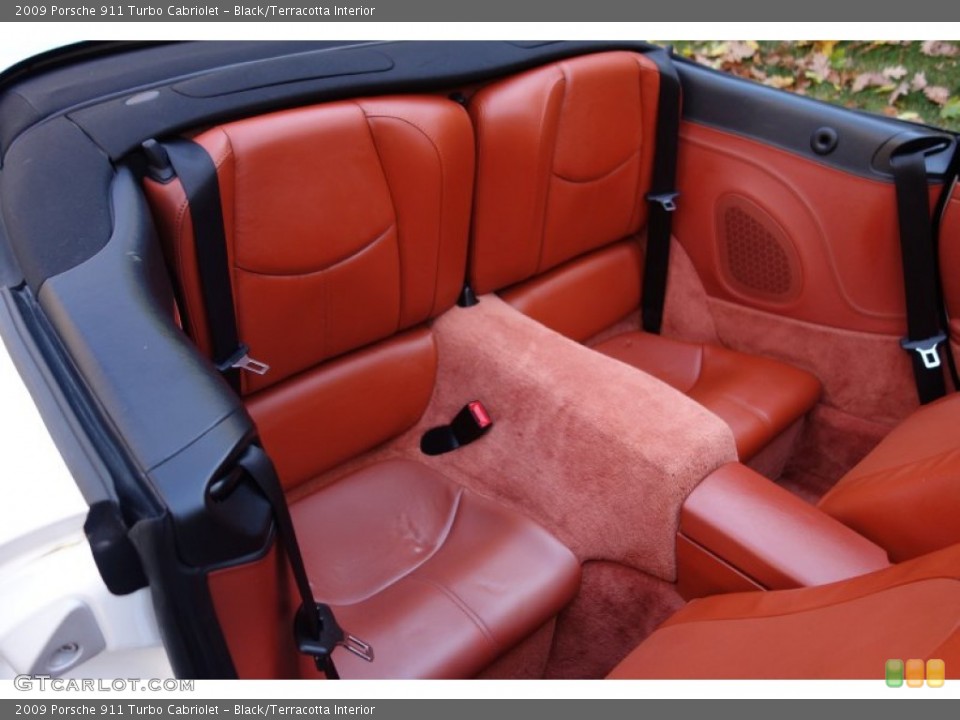 Black/Terracotta Interior Rear Seat for the 2009 Porsche 911 Turbo Cabriolet #99752949