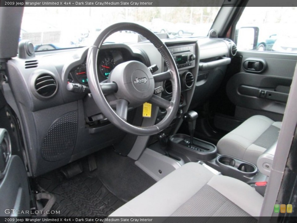 Dark Slate Gray/Medium Slate Gray Interior Photo for the 2009 Jeep Wrangler Unlimited X 4x4 #99763455
