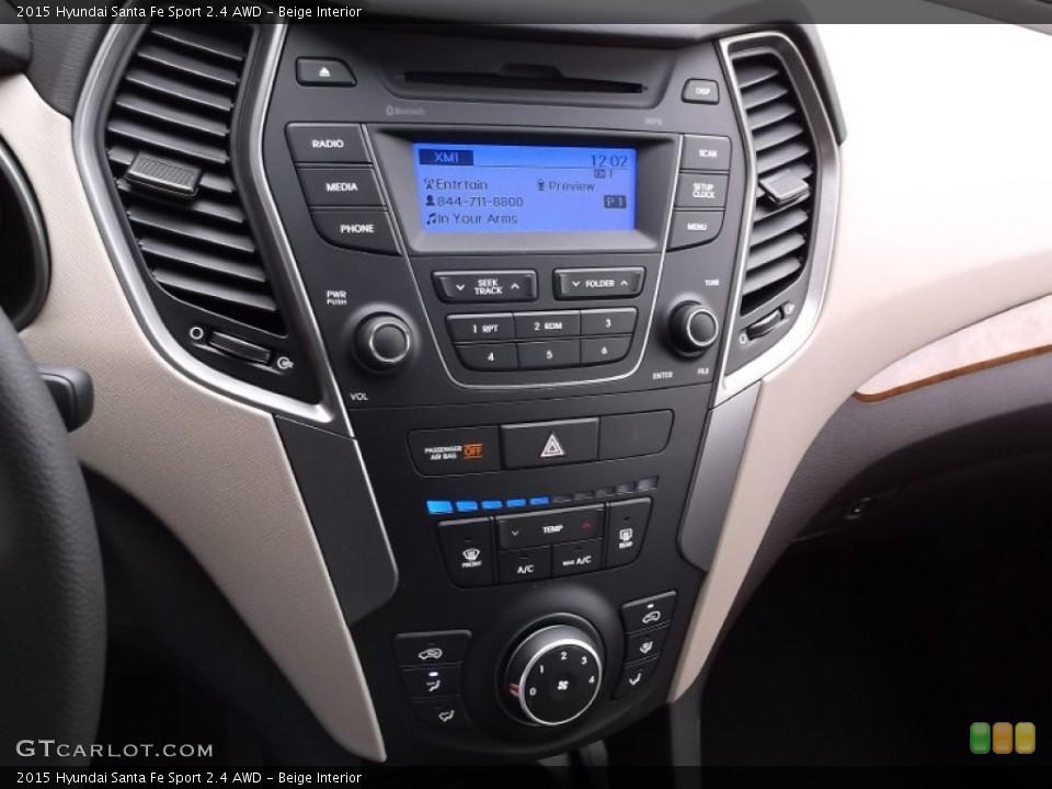 Beige Interior Controls for the 2015 Hyundai Santa Fe Sport 2.4 AWD #99764061
