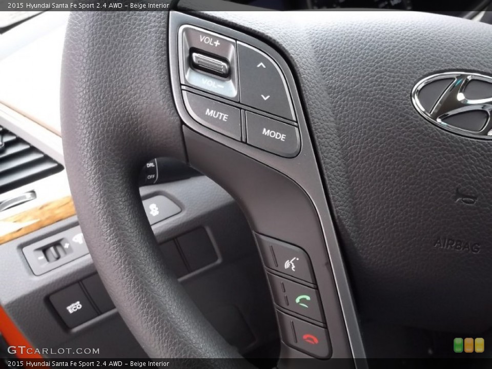Beige Interior Controls for the 2015 Hyundai Santa Fe Sport 2.4 AWD #99764070