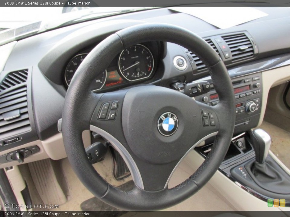 Taupe Interior Steering Wheel for the 2009 BMW 1 Series 128i Coupe #99767510