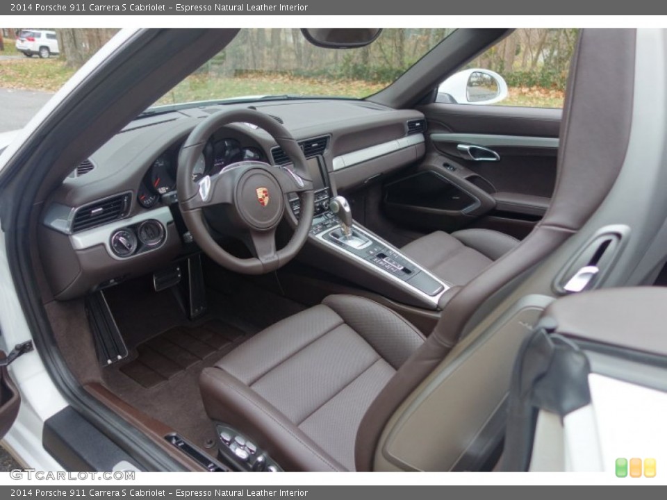 Espresso Natural Leather Interior Prime Interior for the 2014 Porsche 911 Carrera S Cabriolet #99769986