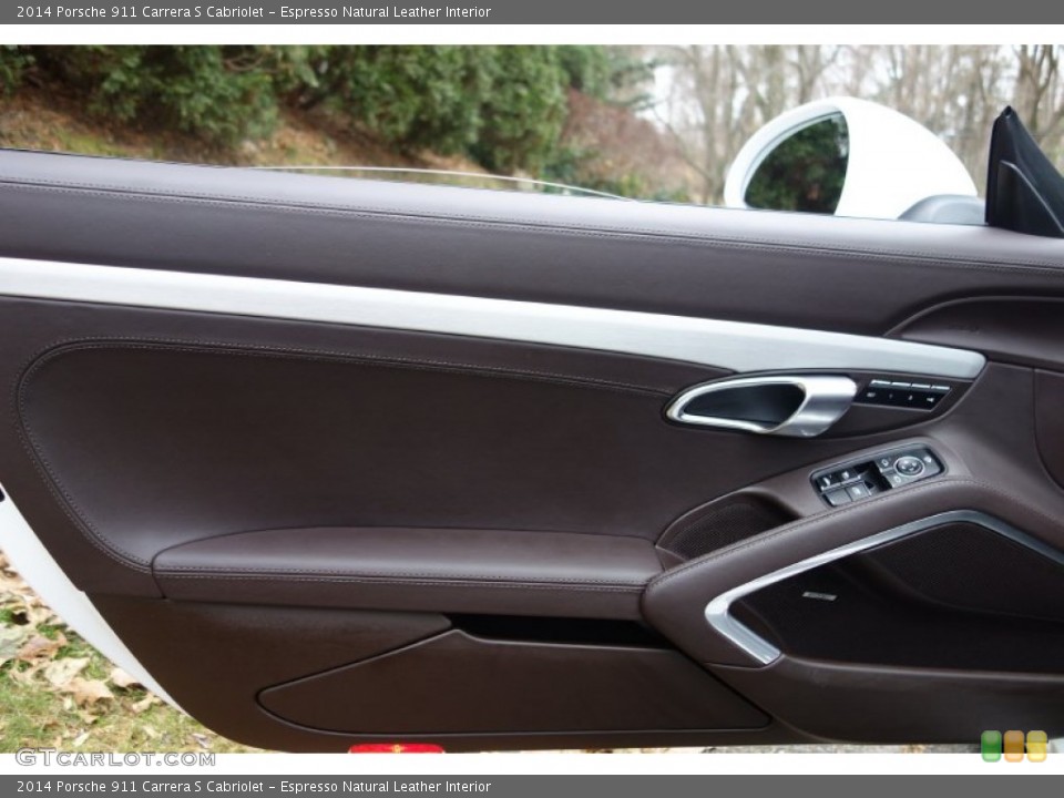 Espresso Natural Leather Interior Door Panel for the 2014 Porsche 911 Carrera S Cabriolet #99770009