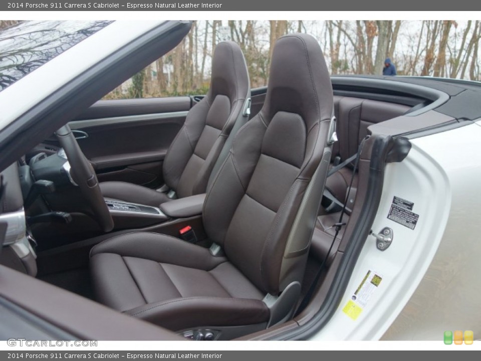 Espresso Natural Leather Interior Front Seat for the 2014 Porsche 911 Carrera S Cabriolet #99770033