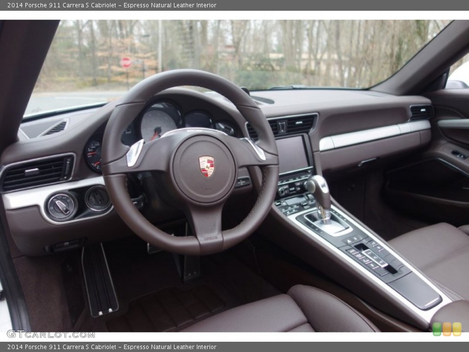 Espresso Natural Leather Interior Dashboard for the 2014 Porsche 911 Carrera S Cabriolet #99770150
