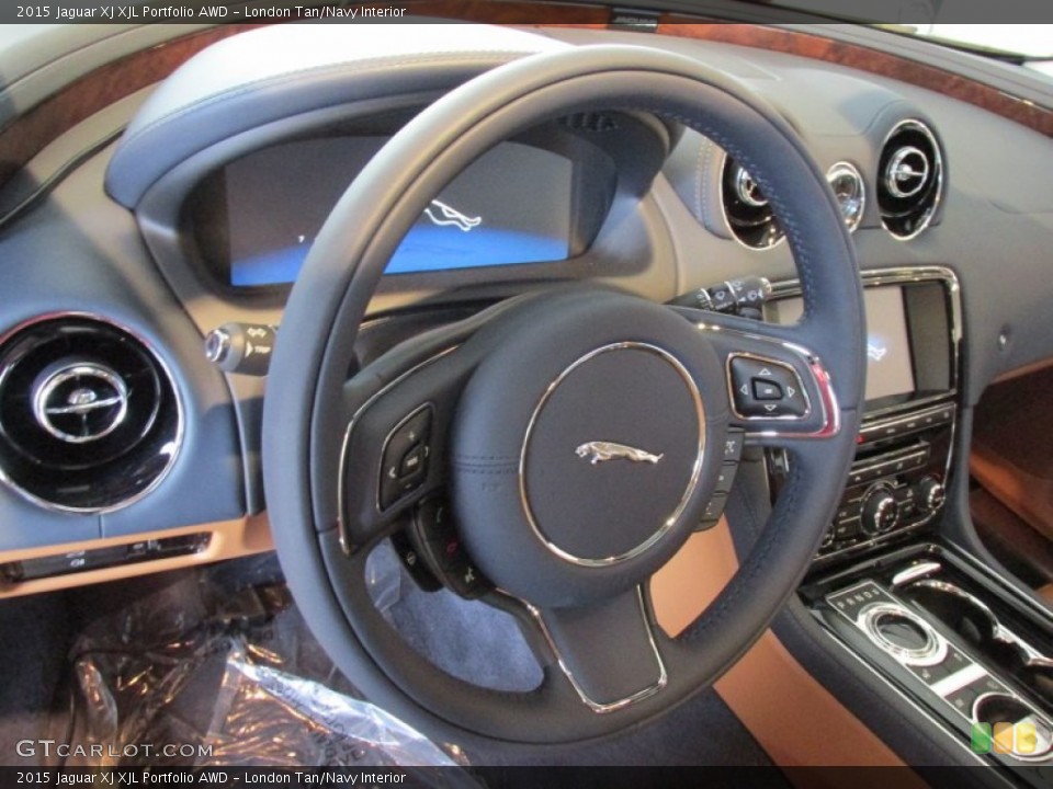 London Tan/Navy Interior Steering Wheel for the 2015 Jaguar XJ XJL Portfolio AWD #99770492