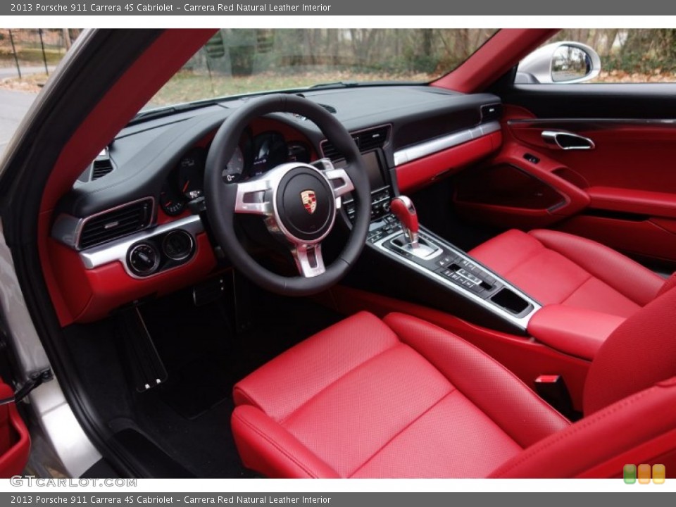 Carrera Red Natural Leather Interior Prime Interior for the 2013 Porsche 911 Carrera 4S Cabriolet #99770513