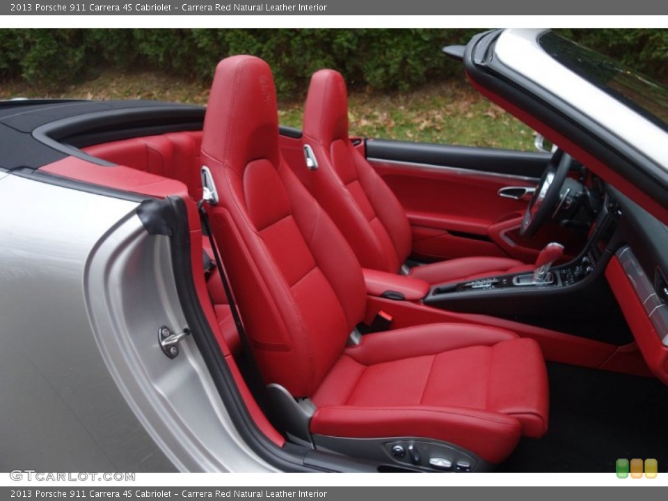 Carrera Red Natural Leather Interior Front Seat for the 2013 Porsche 911 Carrera 4S Cabriolet #99770635