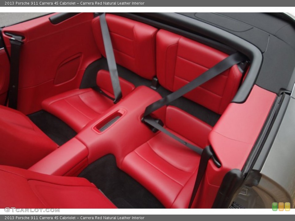 Carrera Red Natural Leather Interior Rear Seat for the 2013 Porsche 911 Carrera 4S Cabriolet #99770750