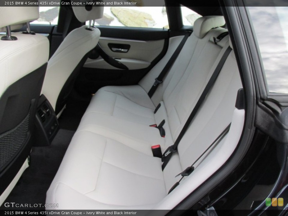 Ivory White and Black Interior Rear Seat for the 2015 BMW 4 Series 435i xDrive Gran Coupe #99772889