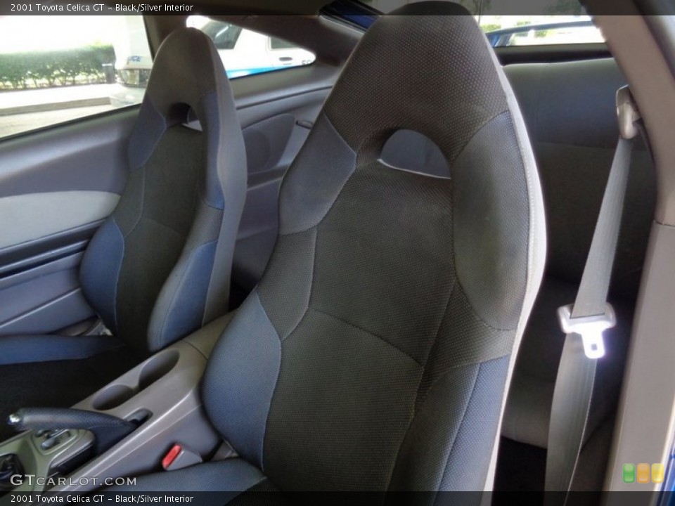 Black/Silver Interior Front Seat for the 2001 Toyota Celica GT #99775019