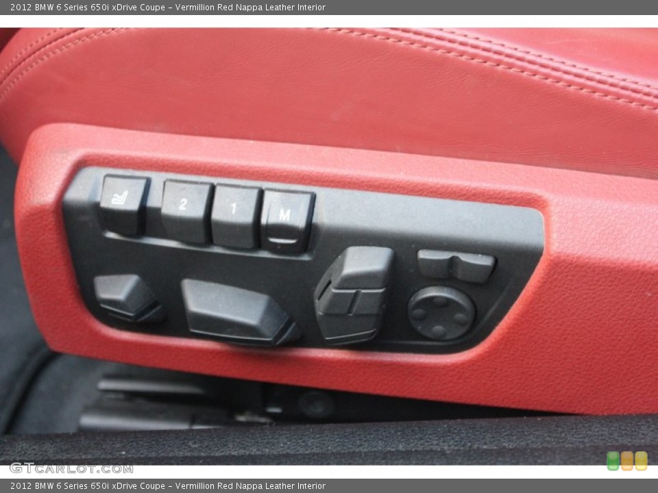 Vermillion Red Nappa Leather Interior Controls for the 2012 BMW 6 Series 650i xDrive Coupe #99819314