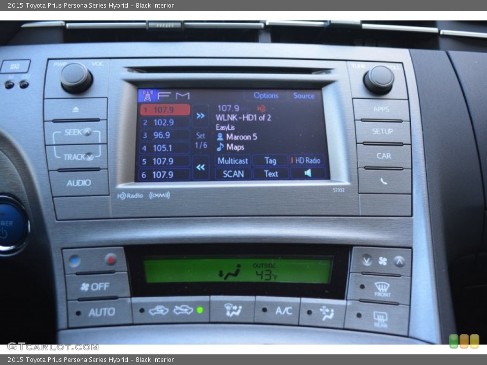 Black Interior Controls for the 2015 Toyota Prius Persona Series Hybrid #99829932